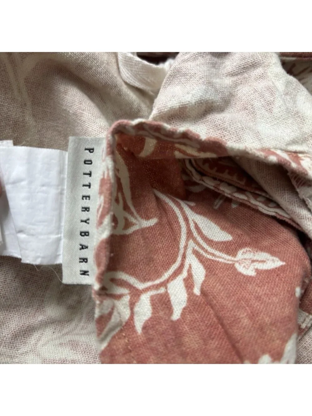 Pottery Barn Alessandra Duvet Cover Terra Cotta Orange Ivory Full‎ Queen 2 Shams
